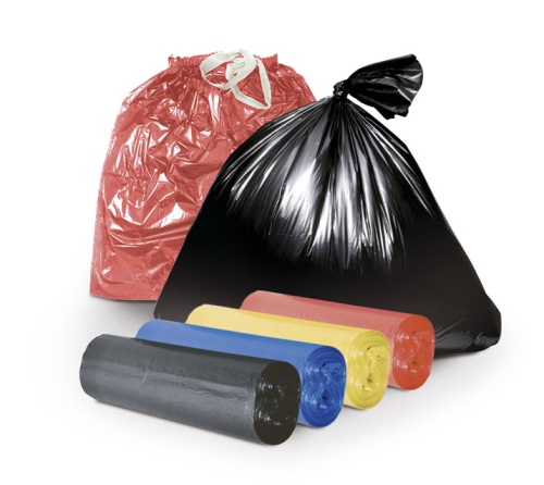 Мешки для мусора 60 литров 100 шт в пластах. Цветные