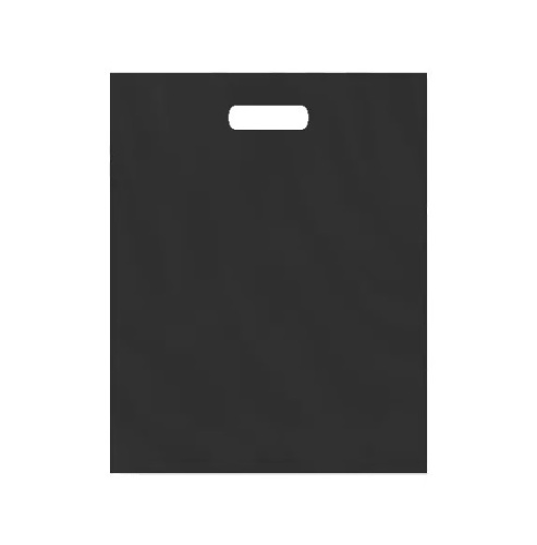 Черный ПВД пакет с вырубной ручкой 22*34 см
